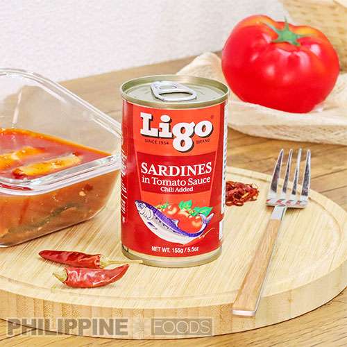 リゴ サーディン 赤缶 (イワシのトマトソース煮 唐辛子入り) 155g フィリピン製造 【LIGO】