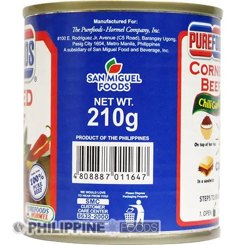 ピュアフーズ コンビーフ チリガーリック 210g 【PUREFOODS】 - 画像 (3)