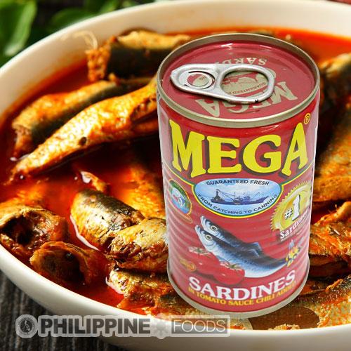 メガ サーディン (イワシのトマトソース漬け缶詰・レッド・辛口タイプ・フィリピン製造) 【MEGA】 - 画像 (2)