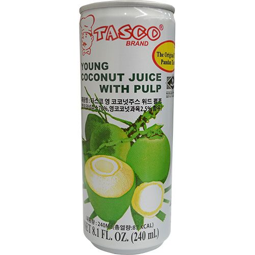 タスコ ヤング ココナッツ ジュース ウィズ パルプ (スリム缶) 240ml 【TASCO】 - 画像 (2)
