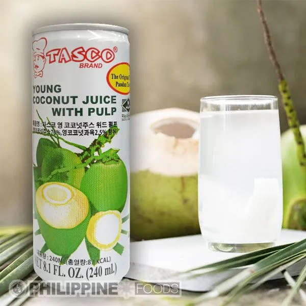 タスコ ヤング ココナッツ ジュース ウィズ パルプ (スリム缶) 240ml 【TASCO】