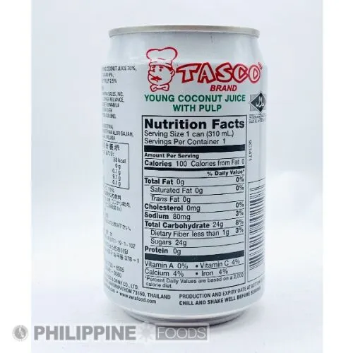 タスコ ヤング ココナッツ ジュース ウィズ パルプ スモール 310ml 【TASCO】 - 画像 (6)