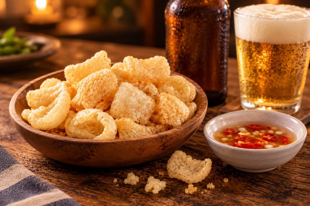 チチャロンとビール